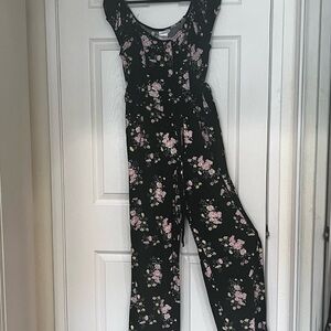 Floral Black Jumpsuit